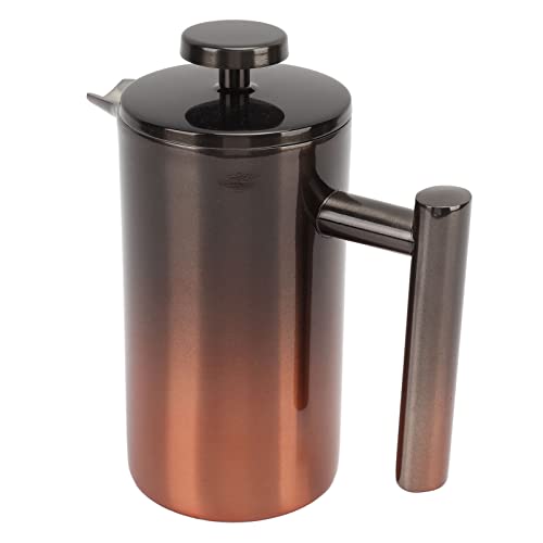 Althwuyu Französische Presse Kaffeemaschine 12oz Edelstahl Doppelschicht isolierter Kaffee und Tee Press Pot Gradient Schwarz schwarz (350 ml) von Althwuyu