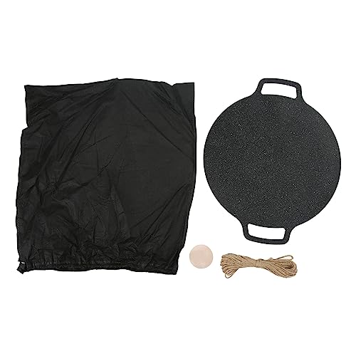 Althwuyu Round Grillplatte, tragbare Non -Stick -Barbecue -Bratpfanne mit Zwei Griffen und Aufbewahrungsbeutel für Camping im Freien, Picknick, Gartenkochen von Althwuyu