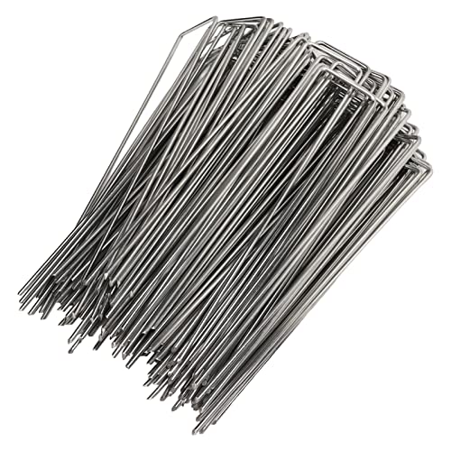 Althwuyu U -förmige Gartenpfähle, verzinkte Stahlstifte für die Platzierung von Stoff, SOD -Setup, Schlauchkontrolle, 100 Packung, 1,6 × 3,9 Zoll (Rauheit 3mm/0,12 Zoll) von Althwuyu
