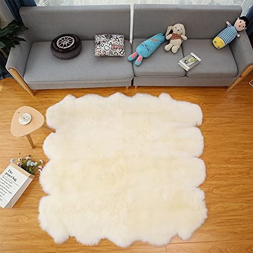 Altlue Lammfell Teppich Groß Echt Fellteppich Flauschiger Fell Teppiche Lammfell Echt Groß Für Wohnzimmer Schlafzimmer (185X200cm) (Color : 4) von Altlue