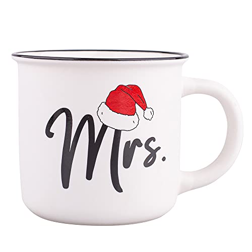 Altom Design Weihnachtsbecher Weihnachtstasse Keramik Becher Mr. Mrs. 320ml (Mrs.) von Altom Design