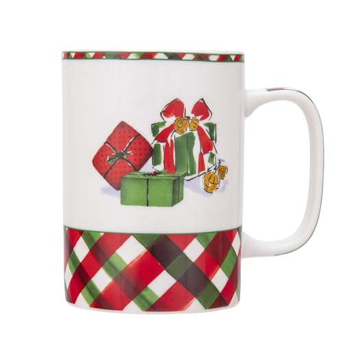 Altom Design Weihnachtsbecher Weihnachtstasse Porzellan Becher Weihnachten 380ml Klassische Weihnachten (Geschenke) von Altom Design