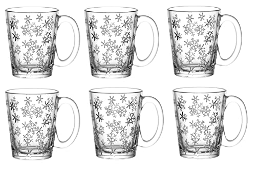 Altom Design Wintertassen, Weihnachtstassen aus Glas, Snowflake Leon 300ml 6 Stück Altom Design Wintertassen, Weihnachtstassen aus Glas, Snowflake Leon 300ml 6 Stück von Altom Design