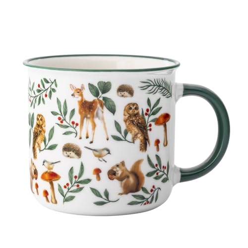 Porzellanstasse Tasse Herbst-Motiv Autumn Fall Kaffeebecher 400ml (Waldtiere) von Altom Design
