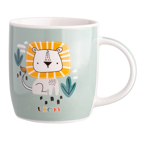 Porzellantasse Fässchen Kindertasse mit Tiermotiv Tasse für Kinder Teetasse 300ml (Lion) von Altom Design