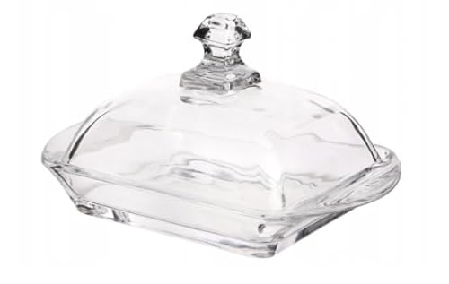 Butterdose aus Glas mit Deckel Glossy 17x10 cm transparent von Altom Design