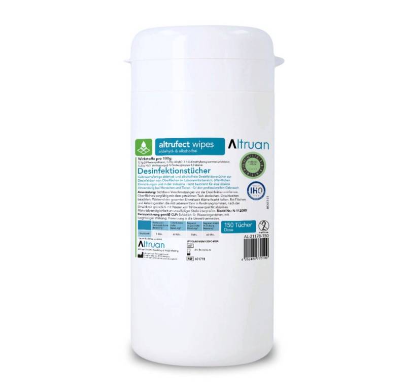 Altruan Feuchttücherbox Altrufect® Wipes, mit Dose 150 Tücher, Packung von Altruan