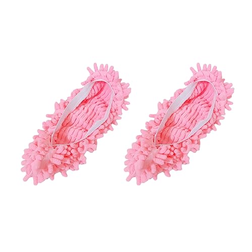 Altsuceser 2PCS Mop Hausschuhe Schuhüberzüge, Weiche Waschbare Wiederverwendbare Mikrofaser Schuhe Abdeckung, Kehren Fuß Socken für Boden Polieren, Multifunktions Staub Haar Reiniger Boden Reinigung von Altsuceser