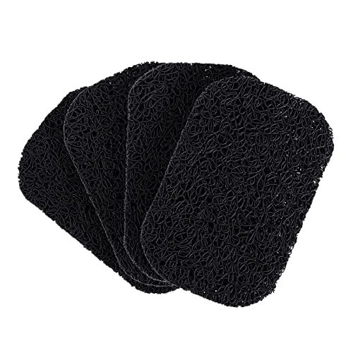 Altsuceser 4 x Bar-Seifenspender-Halter für Dusche, selbstentleerende Pads für Seifenschale, Seifenschoner, Matte für Küche und Badezimmer, Schwarz von Altsuceser