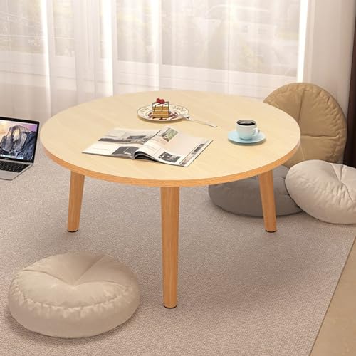 Altsuceser Kleiner runder Beistelltisch, 60 cm, kleiner Couchtisch, Sofa, Beistelltisch, nordischer Stil, Holz-Esstisch für Wohnzimmer, Schlafzimmer, kleiner Raum, Holzfarbe von Altsuceser