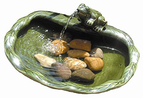 Smart Solar Keramik-Wasserspiel 22300M01 Frosch, glasiert von Altuna