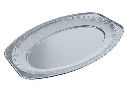 3 Servierplatten, Alu oval 44,5 cm x 29,5 cm von PAPSTAR