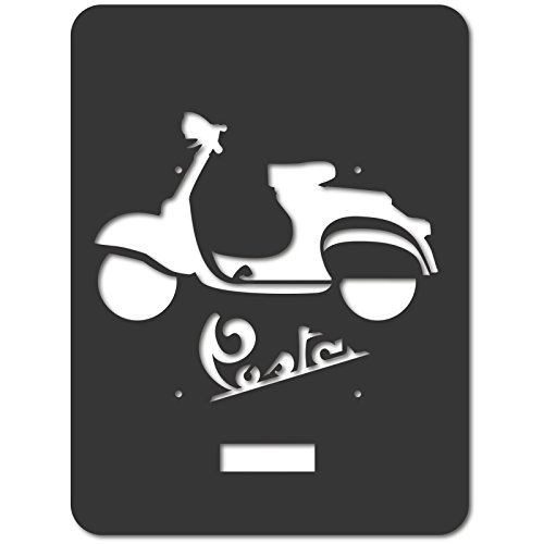 Alubox 08 miaplscootint1gh Vorderseite austauschbar für Briefkasten Mia mit Position Scooter mit Seitensicht, Gusseisen von Alubox