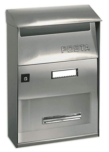 ALUBOX Außenbriefkasten 32,5x22x11 cm Mit Obendach Frontentnahme Briefkasten Format (geprägt) von Alubox