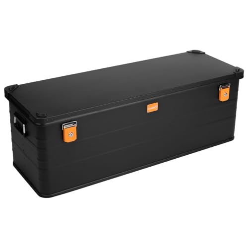 ALUBOX Alukiste abschließbar E159B - Premium Aluminium Lagerbox 159 Liter - Deckel mit Aluminium Druckguss Stapelecken und Gummidichtung - inklusive Schlösser- schwarz lackiert ALUBOX Alukiste abschließbar E159B - Premium Aluminium Lagerbox 159 Liter - Deckel mit Aluminium Druckguss Stapelecken und Gummidichtung - inklusive Schlösser- schwarz lackiert von Alubox