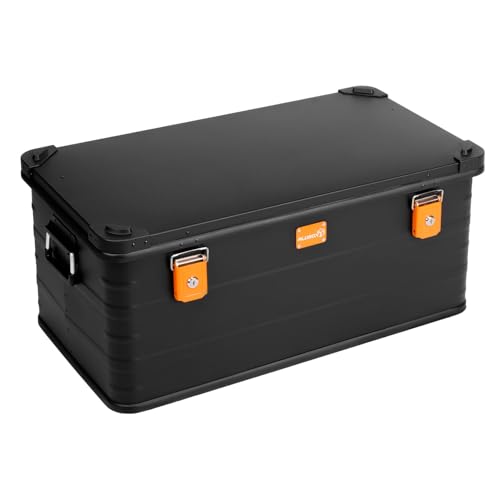 Alubox Alukiste abschließbar E92B - Premium Aluminium Lagerbox 92 Liter - Deckel mit Aluminium Druckguss Stapelecken und Gummidichtung - inklusive Schlösser - schwarz lackiert Alubox Alukiste abschließbar E92B - Premium Aluminium Lagerbox 92 Liter - Deckel mit Aluminium Druckguss Stapelecken und Gummidichtung - inklusive Schlösser - schwarz lackiert von Alubox