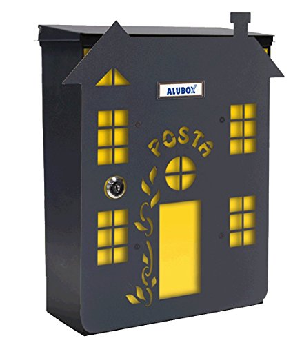 Alubox Haus 2 Briefkasten Mia mit Tür, mehrfarbig von Alubox