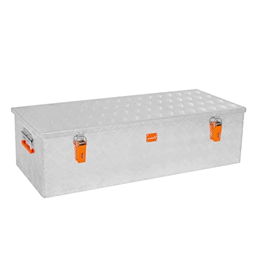 alubox Werkzeugkiste Riffelblech ABX-RL120 Aluminium 1,5mm Werkzeugkiste leicht und robust 120 Liter - Korpus 115 x 35 x 30 cm von Alubox