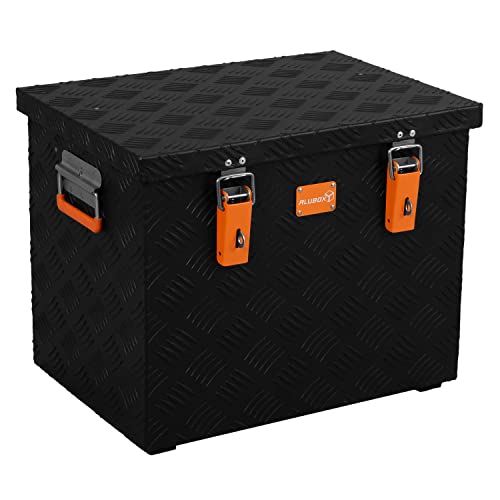 alubox Orginal - Strong - Alu Riffelblech 3mm - schwarz - Transportkiste Pritschenbox 70 Liter - Innenmaße: L 50 x B 35 x H 40 cm - Black Edition ABX-R70 von alubox