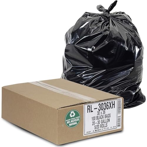 aluf Kunststoffe rl-3036 X H t-tough Rolle Pack niedrige Dichte Repro Blend Star Dichtung kernlose Rollen Tasche, 20–30 Gallonen Kapazität, 91,4 cm Länge x 76,2 cm Breite, XH Stärke, schwarz (100 Stück) von Aluf Plastics