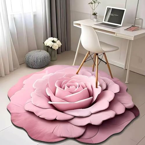 Alulayu Bodenmatte mit 3D-Blumendesign, 3D-Optik, Blumenform, Kieselgur, Bodenmatte, geeignet für Schlafzimmer, Küche, Badezimmer, super saugfähig und schnell trocknend von Alulayu