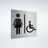 Frauen Toiletten Schild - Handicap Schilder Badezimmer Beschilderung Frau Toilette Raum Symbol Waschraum Piktogramm von Alumadesignco