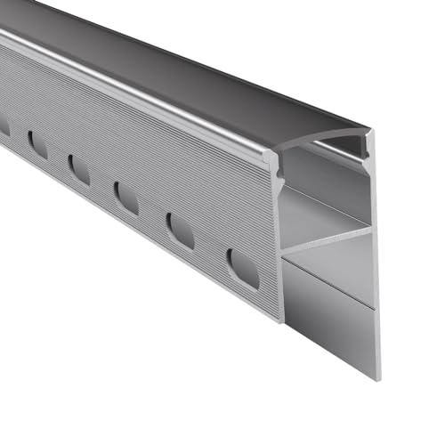 Alumino - Eloxiertes LED Unterputzprofil Trockenbauprofil 200 cm - Schwarze Abdeckung - für bis zu 12 mm LED-Streifen - 2m - LUHE von Alumino