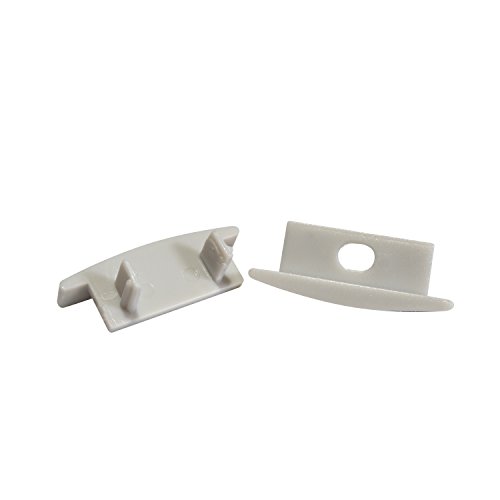 Alumino Endkappen-Set (2x Endkappen) für das LED-Aluprofil Rhein grau von Alumino