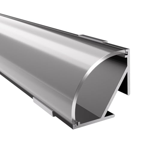 Alumino | LED Aluminiumprofil - Eckprofil schwarz | 200 cm | Klar Abdeckung + Zubehör | für bis zu 16 mm LED-Streifen | 2m | Fulda von Alumino