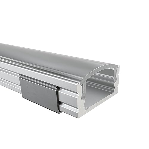 Alumino | LED Aluminiumprofil Eloxiert | 100 cm | Aufputzprofil | Semi Abdeckung | für 12 mm LED-Streifen | Elbe von Alumino