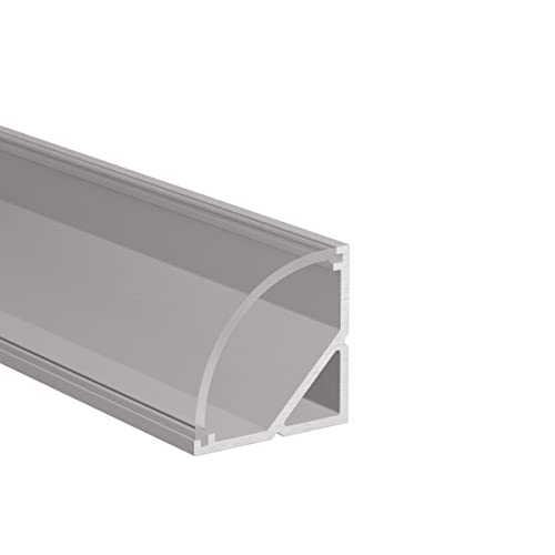 Alumino | LED Aluminiumprofil Eloxiert | 150 cm | Eckprofil | Klare Abdeckung | für 16 mm LED-Streifen | kompatibel mit Philips Hue | 1,5m | Spree von Alumino