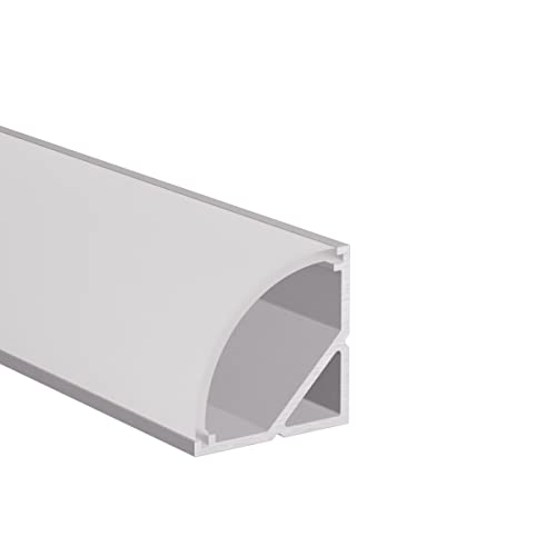 Alumino | LED Aluminiumprofil Eloxiert | 150 cm | Eckprofil | Opale Abdeckung | für 16 mm LED-Streifen | kompatibel mit Philips Hue | 1,5m | Spree von Alumino