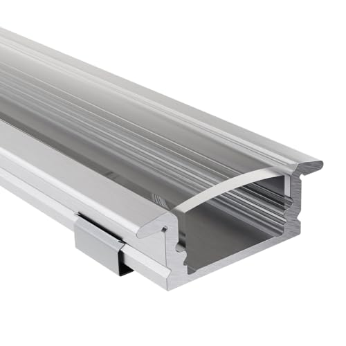 Alumino | LED Aluminiumprofil Eloxiert | 150 cm | Einbauprofil | Klare Abdeckung | für 16 mm LED-Streifen | kompatibel mit Philips Hue | 1,5m | Ems von Alumino