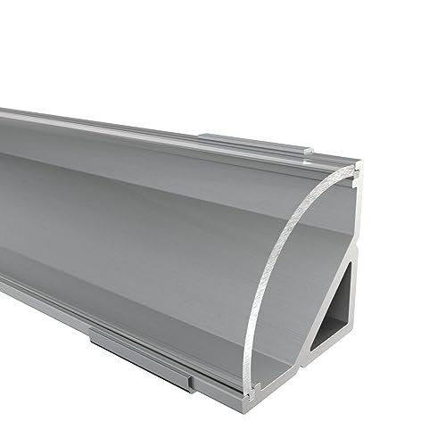 Alumino | LED Aluminiumprofil Eloxiert | 200 cm | Eckprofil | Klare Abdeckung | für 12 mm LED-Streifen | 2m | Weser von Alumino