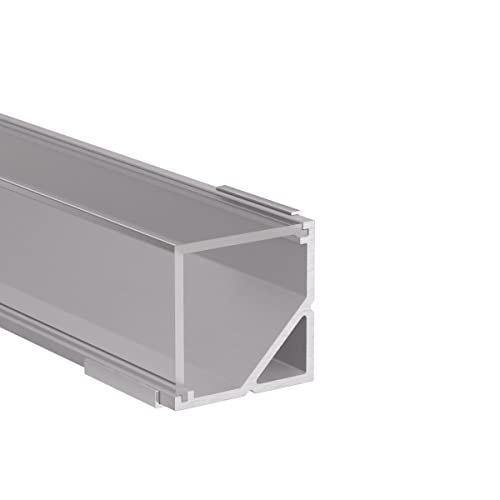 Alumino | LED Aluminiumprofil Eloxiert | 200 cm | Eckprofil | Klare Abdeckung | für 12 mm LED-Streifen | Neckar von Alumino
