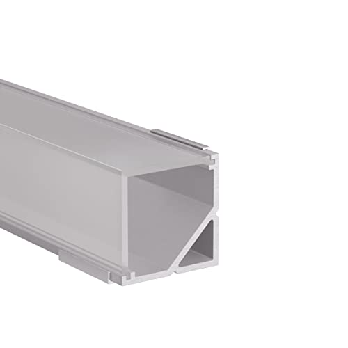 Alumino | LED Aluminiumprofil Eloxiert | 200 cm | Eckprofil | Semi Abdeckung | für 12 mm LED-Streifen | Neckar von Alumino