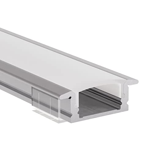 Alumino | LED Aluminiumprofil Eloxiert | 200 cm | Einbauprofil | Opale Abdeckung | für 12 mm LED-Streifen | Rhein Alumino | LED Aluminiumprofil Eloxiert | 200 cm | Einbauprofil | Opale Abdeckung | für 12 mm LED-Streifen | Rhein von Alumino