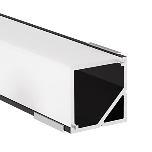 Alumino | LED Aluminiumprofil Schwarz | 150 cm | Eckprofil | Opale Abdeckung | für 12 mm LED-Streifen | 1,5m | Neckar Alumino | LED Aluminiumprofil Schwarz | 150 cm | Eckprofil | Opale Abdeckung | für 12 mm LED-Streifen | 1,5m | Neckar von Alumino