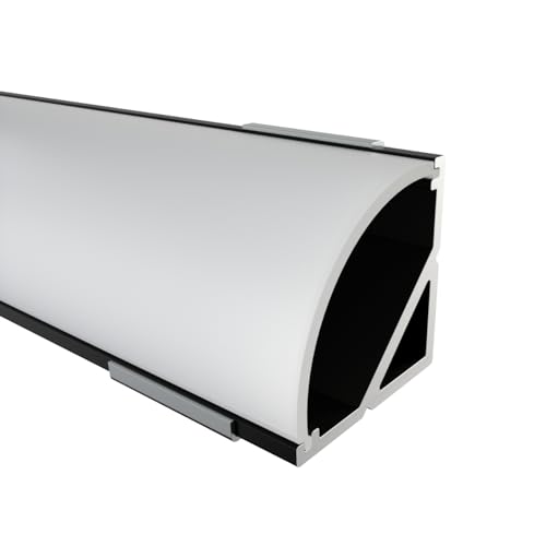 Alumino - LED Aluminiumprofil Schwarz - 200 cm - Eckprofil - Opale Abdeckung inklusive Zubehör - für 16 mm LED-Streifen - kompatibel mit Philips Hue - Spree von Alumino