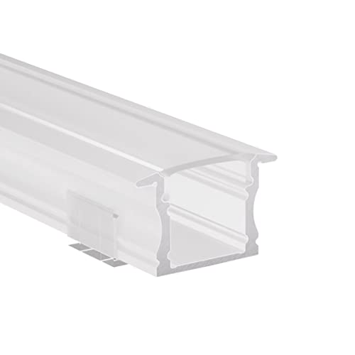 Alumino | LED Aluminiumprofil Weiß | 150 cm | Einbauprofil | Semi Abdeckung | für 12 mm LED-Streifen | Main von Alumino