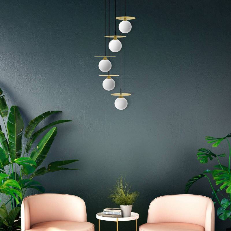 Aluminor Cascade Hängeleuchte, fünfflammig, gold Aluminor Cascade Hängeleuchte, fünfflammig, gold von Aluminor