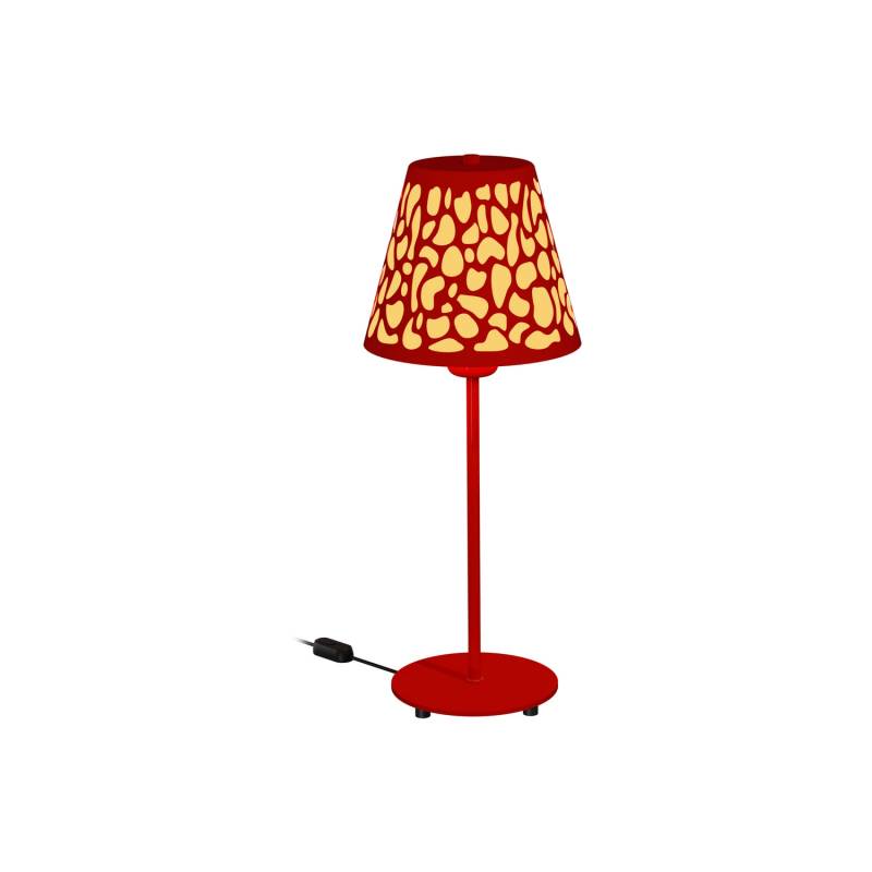Aluminor Nihoa Tischlampe Mit Lochmuster Tischleuchte Nachttischlampe Rot/Gelb B-Ware von Aluminor