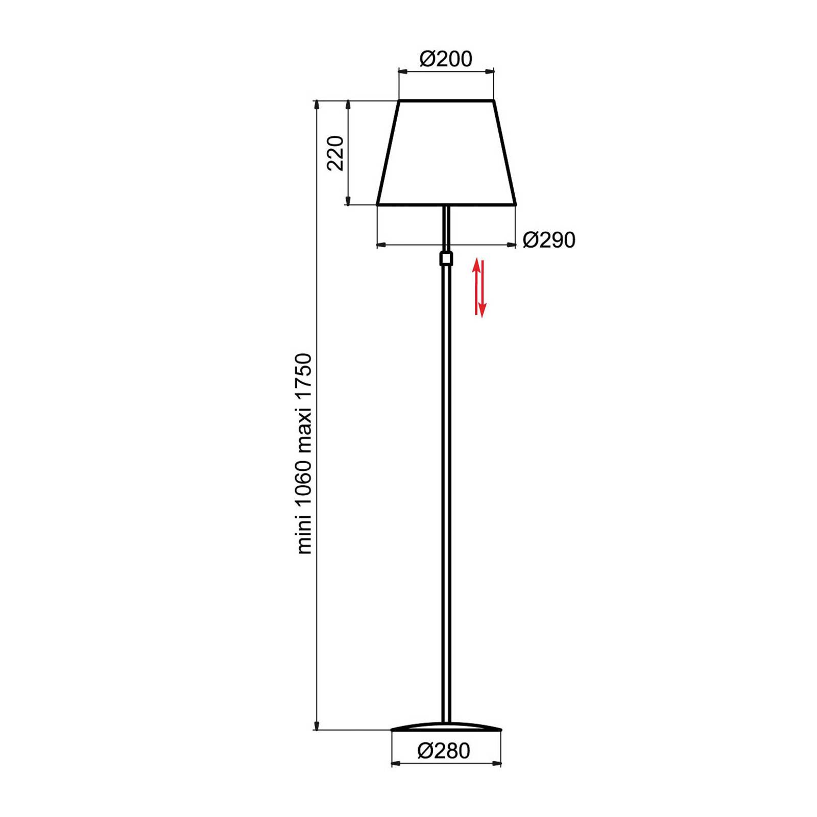 Aluminor Store Stehlampe, schwarz/rot von Aluminor