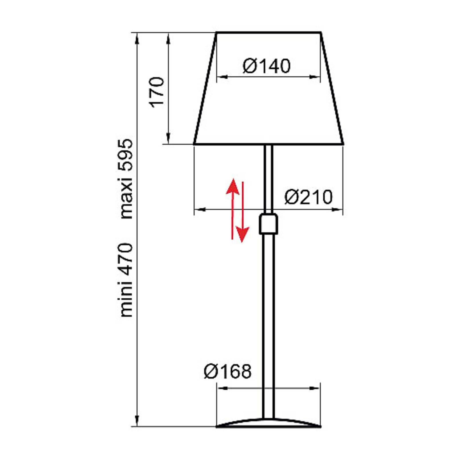 Aluminor Store Tischlampe, alu/rot von Aluminor