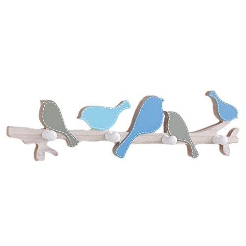 Garderobenhaken Stanzfreier Huthaken für die Wand Vögel auf Ast Design Wandhaken Holzschlüsselregal mit 4 Haken Schlüsselaufhänger für Wandeingang Flur Blau 18,8 x 4,7 x 0,4 Zoll Garderobenhaken Stanzfreier Huthaken für die Wand Vögel auf Ast Design Wandhaken Holzschlüsselregal mit 4 Haken Schlüsselaufhänger für Wandeingang Flur Blau 18,8 x 4,7 x 0,4 Zoll von Alunsito