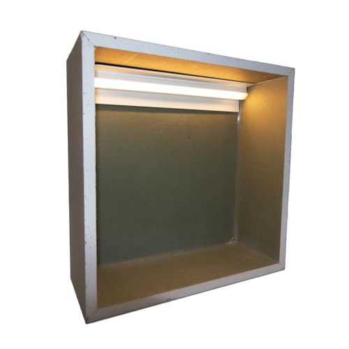 Alupona Duschnische mit Beleuchtung I 30 cm x 30 cm I LED Wandnische aus Gipskarton I Badnische 112,5 mm tief mit LED-Streifen für Trockenbau & Massivwände I Duschablage mit Licht I warmweiß 3000K von Alupona