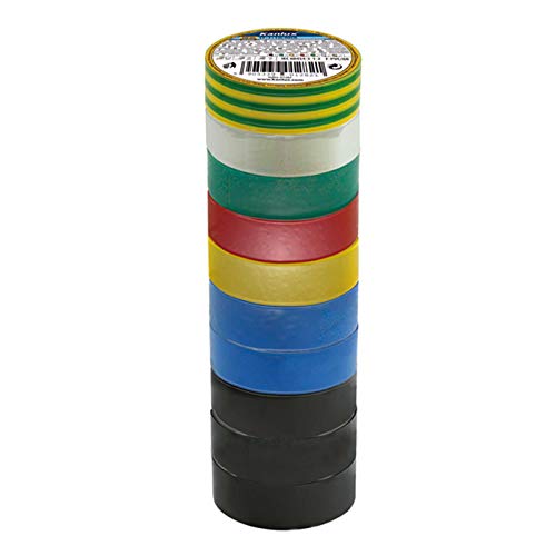 Alupona Isolierband | Elektriker | Klebeband | Farbigen PVC | Elektrisches Isolierband | 20 Meter | farbig (Farbmix | 10 x 20M | 001-KX01283) von Alupona