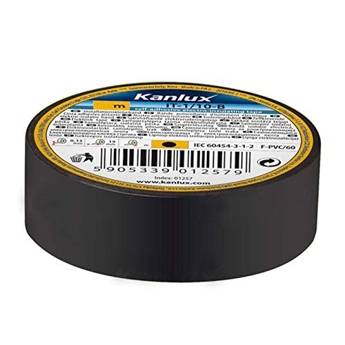 Alupona Isolierband | Elektriker | Klebeband | Farbigen PVC | Elektrisches Isolierband | 20 Meter | farbig (schwarz | 20M | 001-KX01271) von Alupona