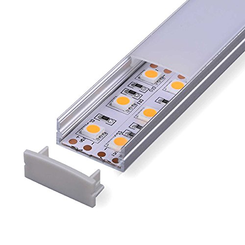 Alupona LED Aufbau Profil Carda 2m | eloxiert | Profil-Leiste perfekt für Philips Hue | Innen- und Außenbereich | LED Streifen bis 18 mm | geringe Aufbauhöhe von Alupona