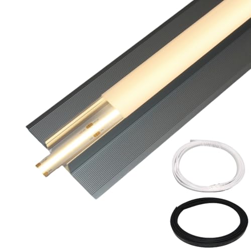 Alupona Pleni20 1 x 2m LED Trockenbauprofil | Langlebige Aluminium Profilleiste für LED Streifen bis 20 mm Breite I Perfekt für 12,5 mm Gipsplatten I Trockenbauschiene + Acryl Abdeckung milchig von Alupona